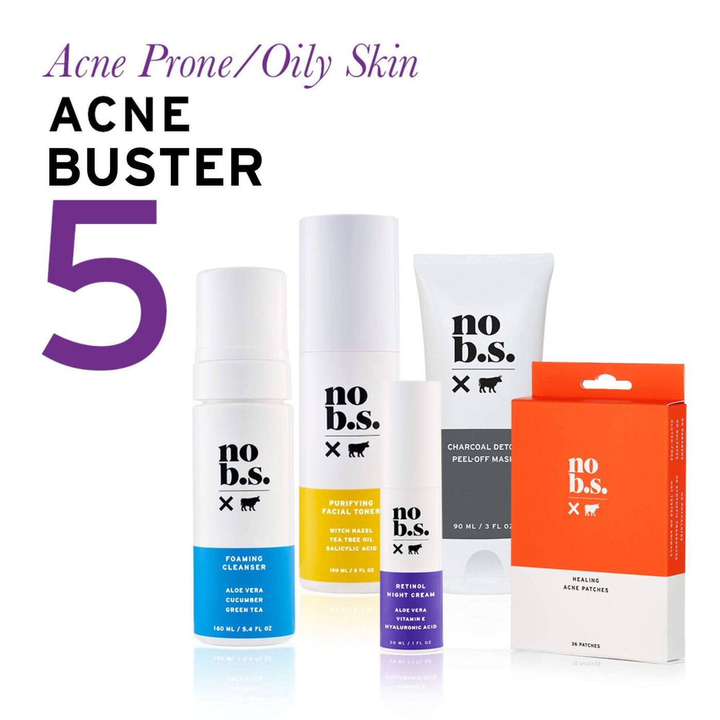 Acne Buster (5-product skincare routine for acne).